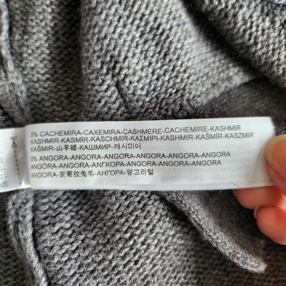 SOLD | Massimo Dutti NWT US S cropped open front sweater cardigan, dark gray - Picture 5 of 8